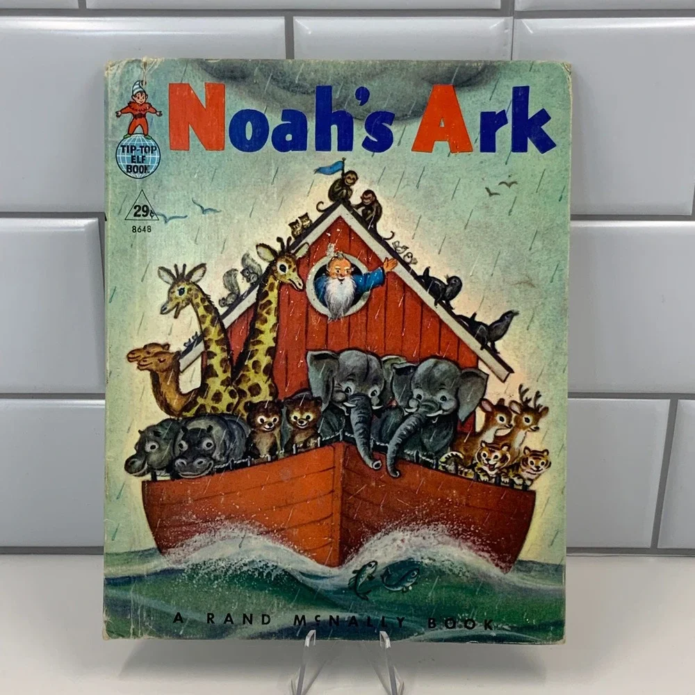 Vintage 1951 Noah's Ark Rand McNally‎ Tip-Top Elf Book Dorothy Bell Briggs 8648